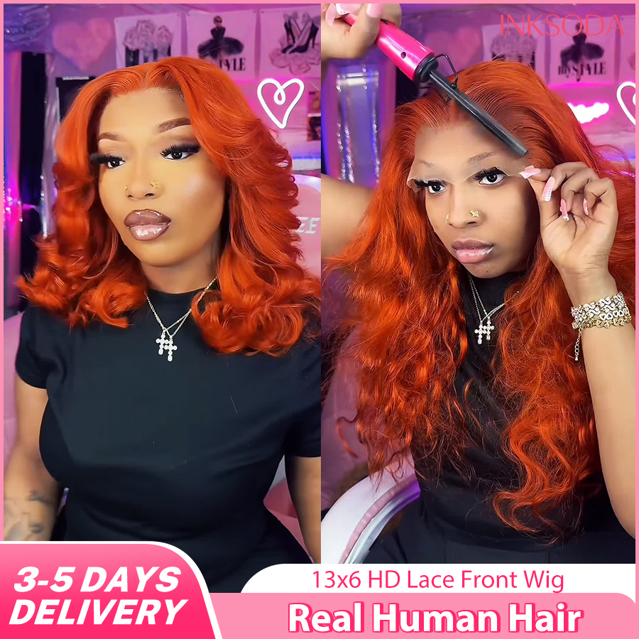 Lace Front Wig - 220% Density 16-36 Inch Orange Ginger