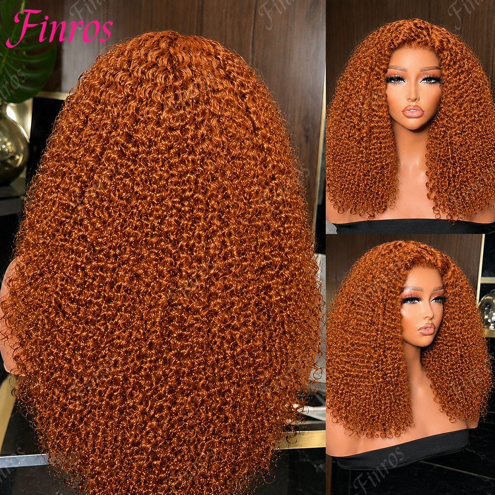 Lace Front Wig - 200% Density Ginger Orange Deep Wave