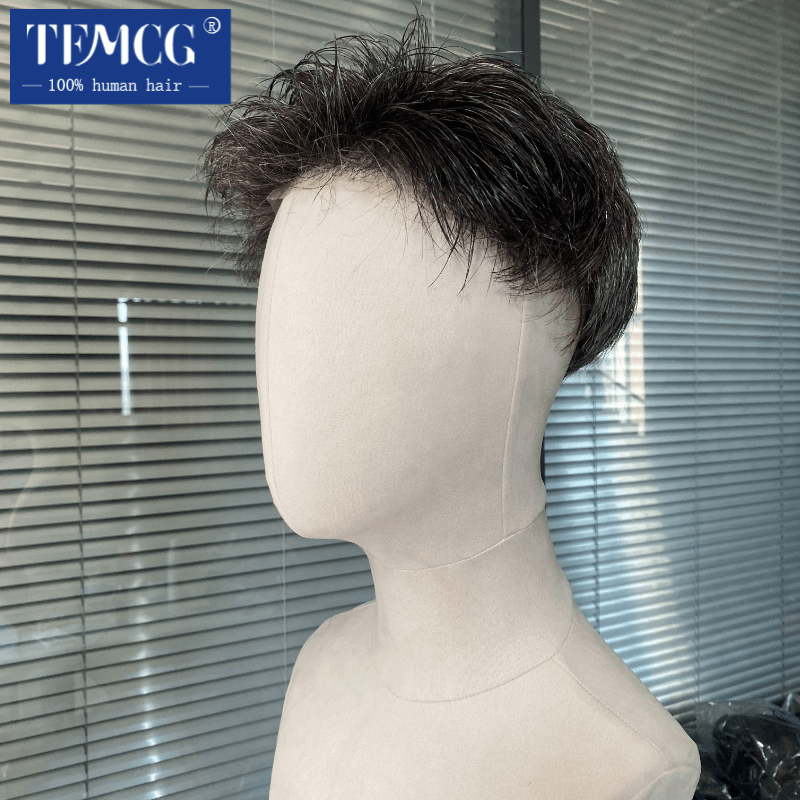 Lace Front Wig - Pre Styled Male Hair Prosthesis Knotted
