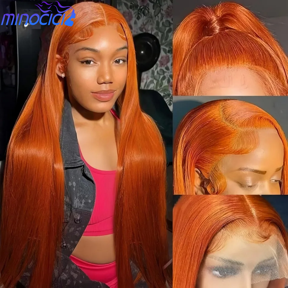 Lace Front Wig - Ginger Orange Straight 13X6 Hd Lace