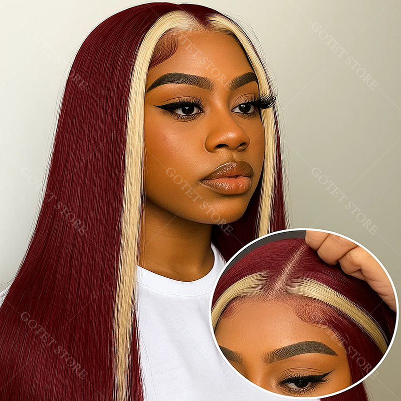 Lace Front Wig - 99J/613 Colored Highlight 13x4 Hd Transparent