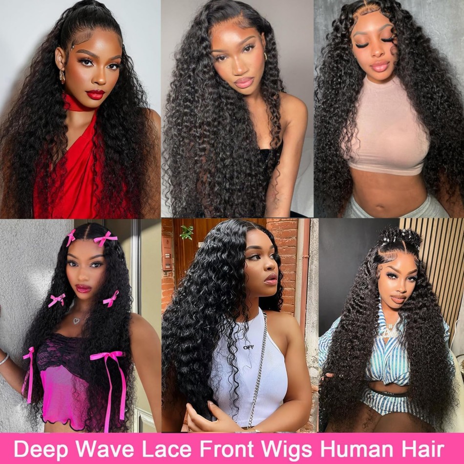 40 Inch Deep Wave Human Hair W - Lace Front Wig incelemesi ve fiyatı