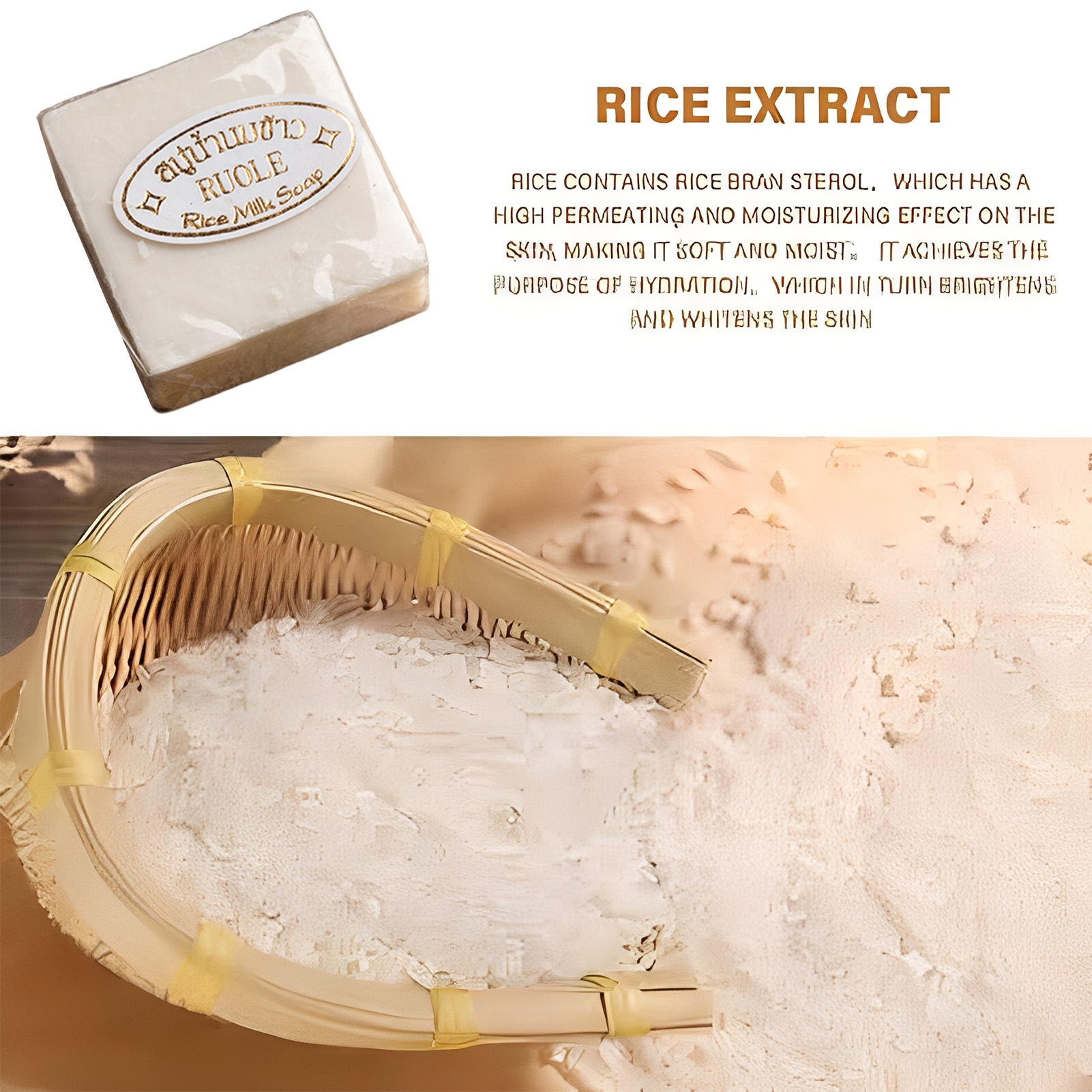 1/2pcs Thailand Rice Milk Soap - Hair Care Thailand incelemesi ve fiyatı