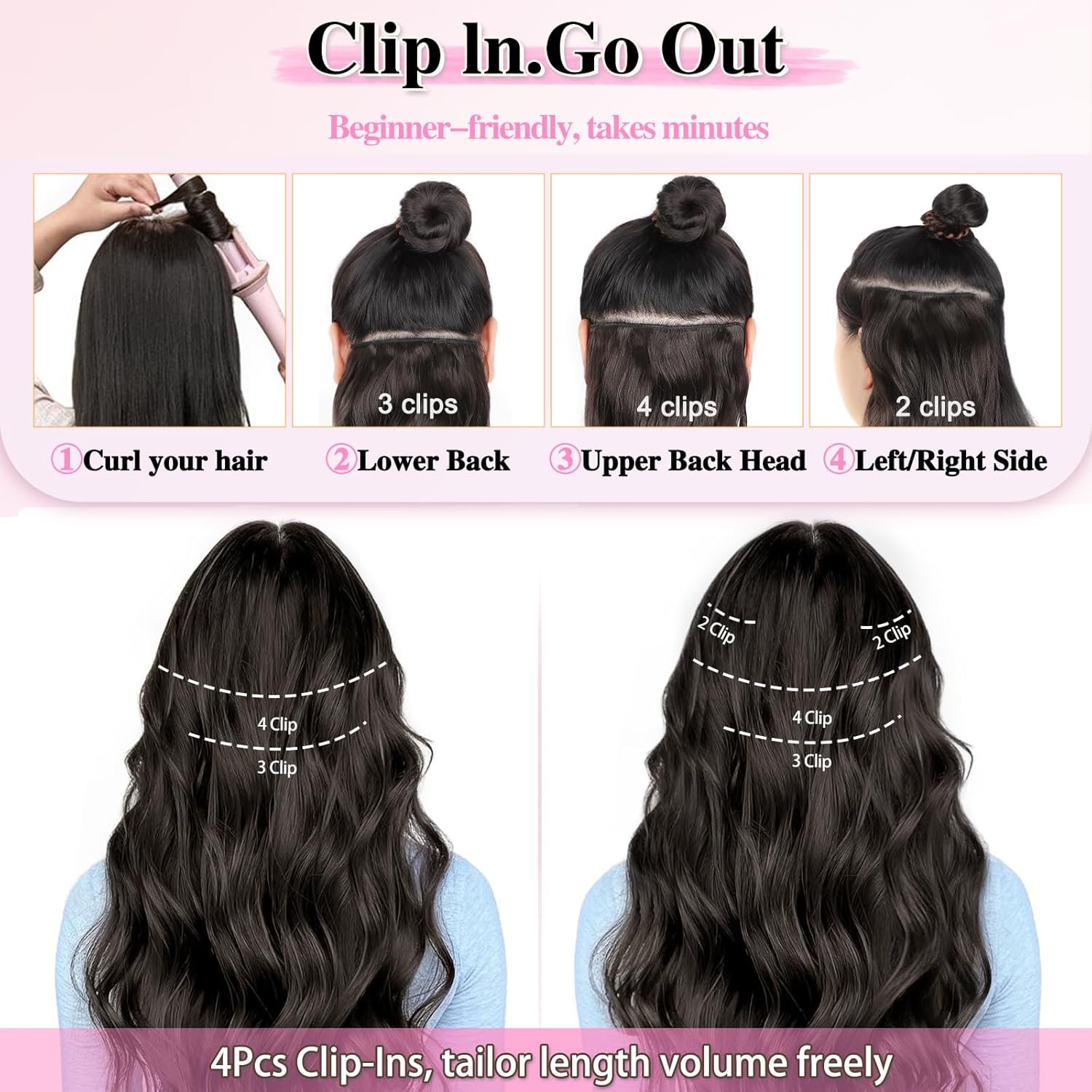 Clip in Long Wavy Hair Extensi - Hair Care Women incelemesi ve fiyatı