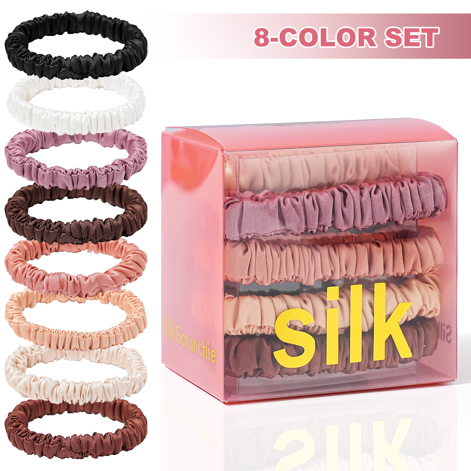 8PCS/Set 100% Pure Mulberry Si - Hair Care Women incelemesi ve fiyatı