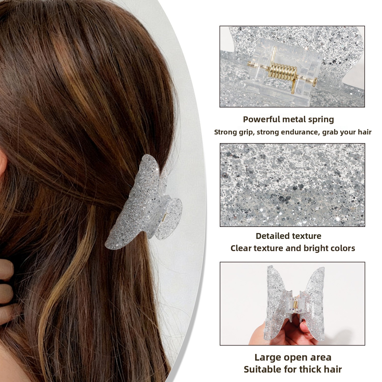 Glitter Hair Claw Clip Gold Po - Hair Care Women incelemesi ve fiyatı