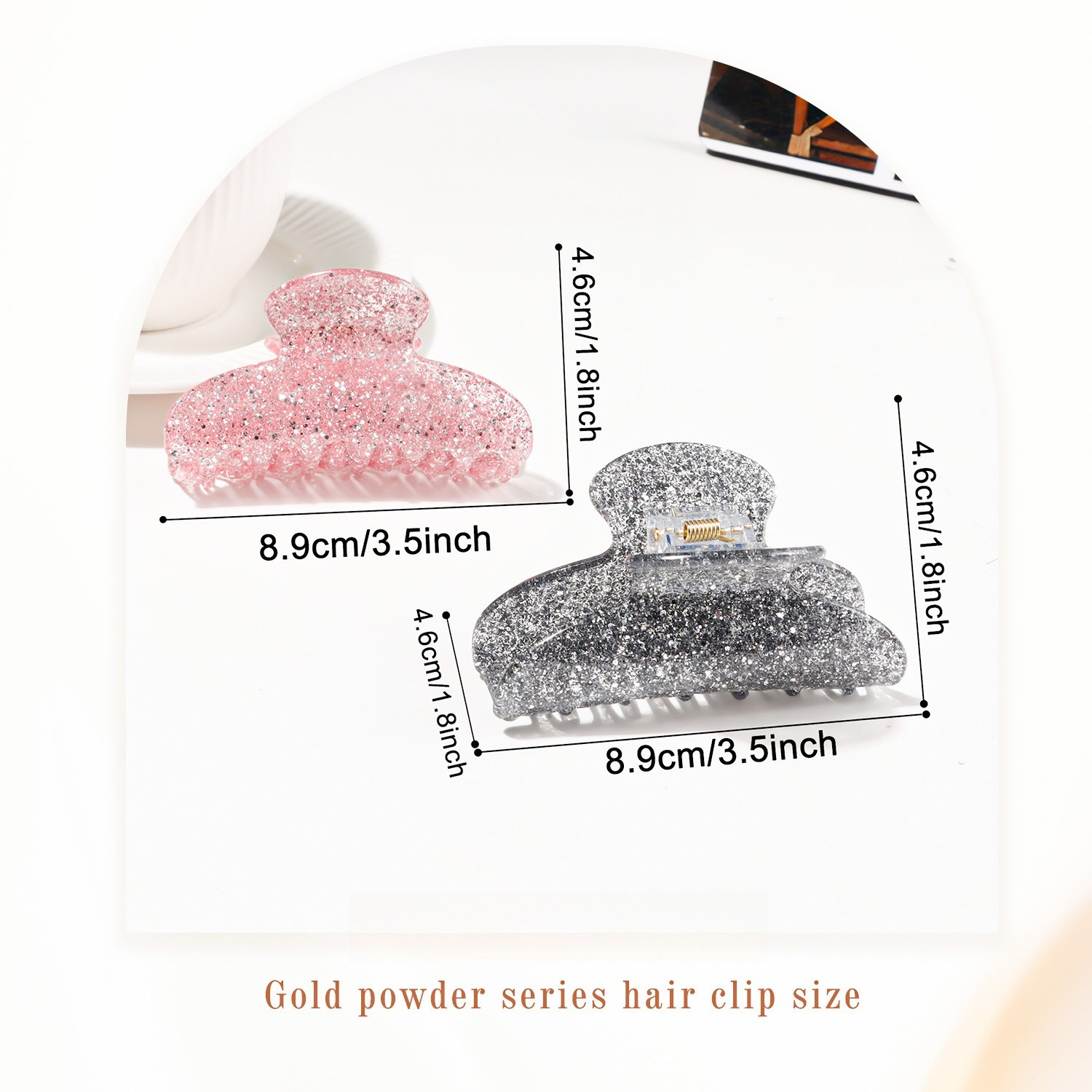 Glitter Hair Claw Clip Gold Po - Hair Care Women incelemesi ve fiyatı