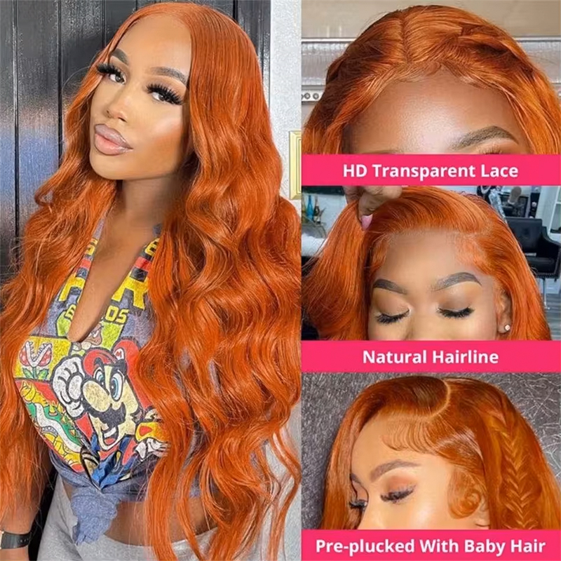 220% Density 16-36 Inch Orange - Lace Front Wig incelemesi ve fiyatı