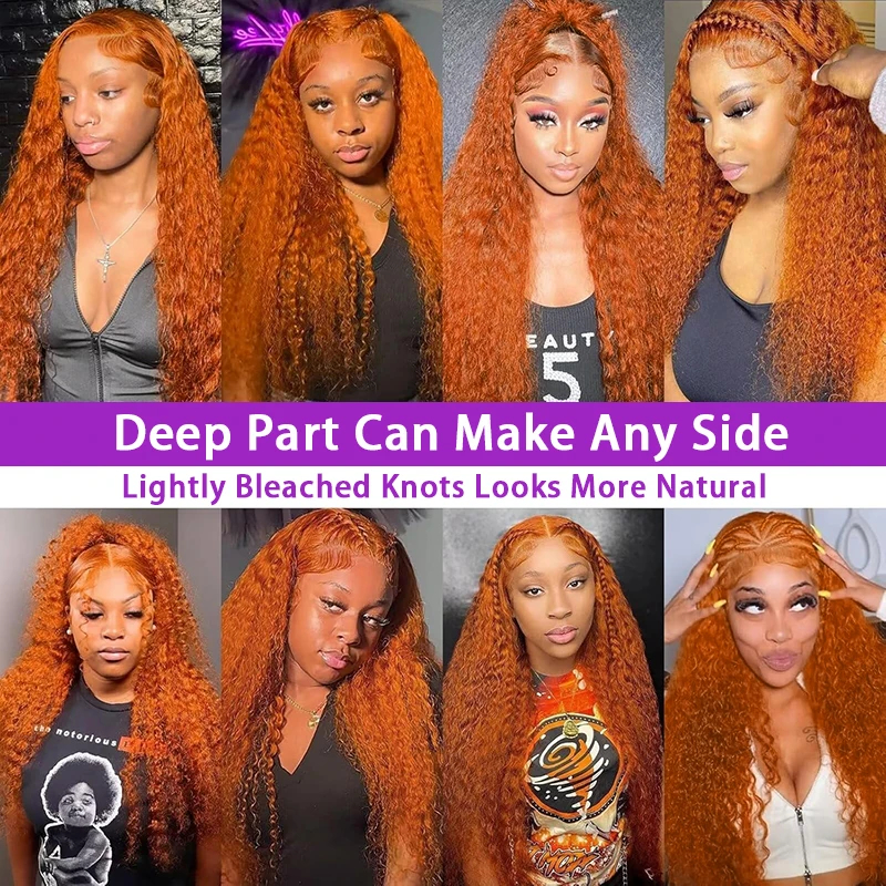 13x6 Ginger Orange Deep Wave L - Lace Front Wig incelemesi ve fiyatı