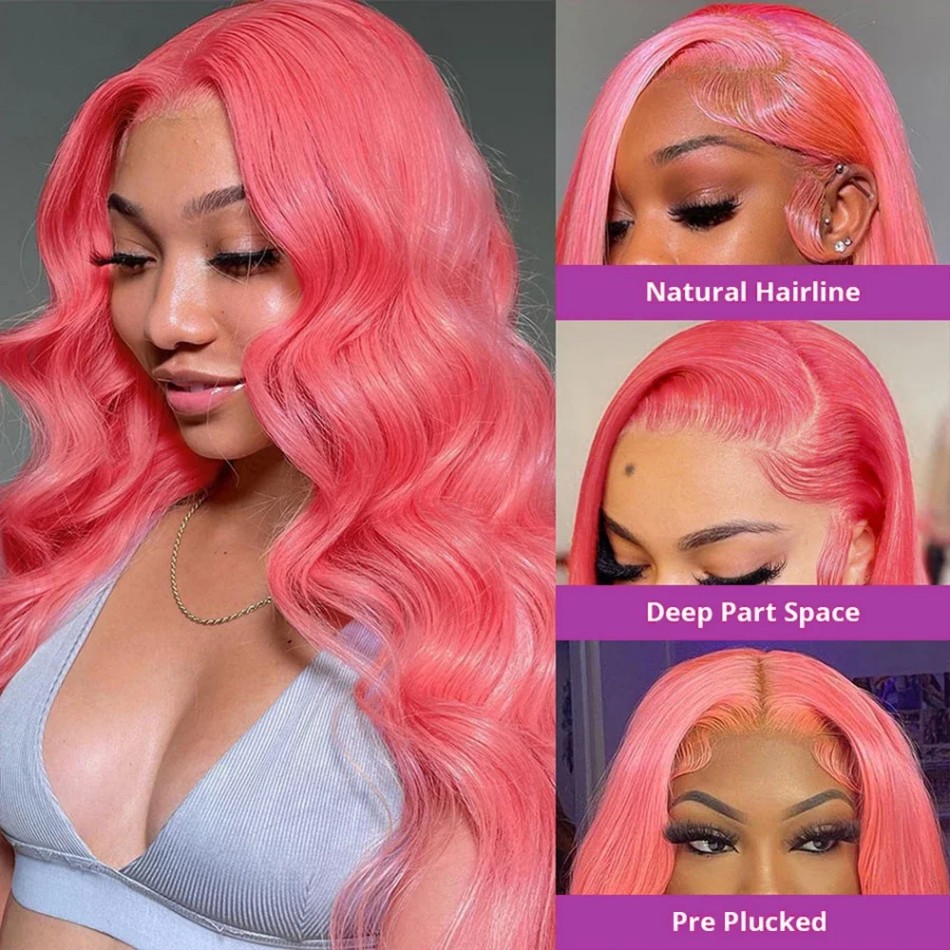 Pink Human Hair Wig Colored Bo - Lace Front Wig incelemesi ve fiyatı