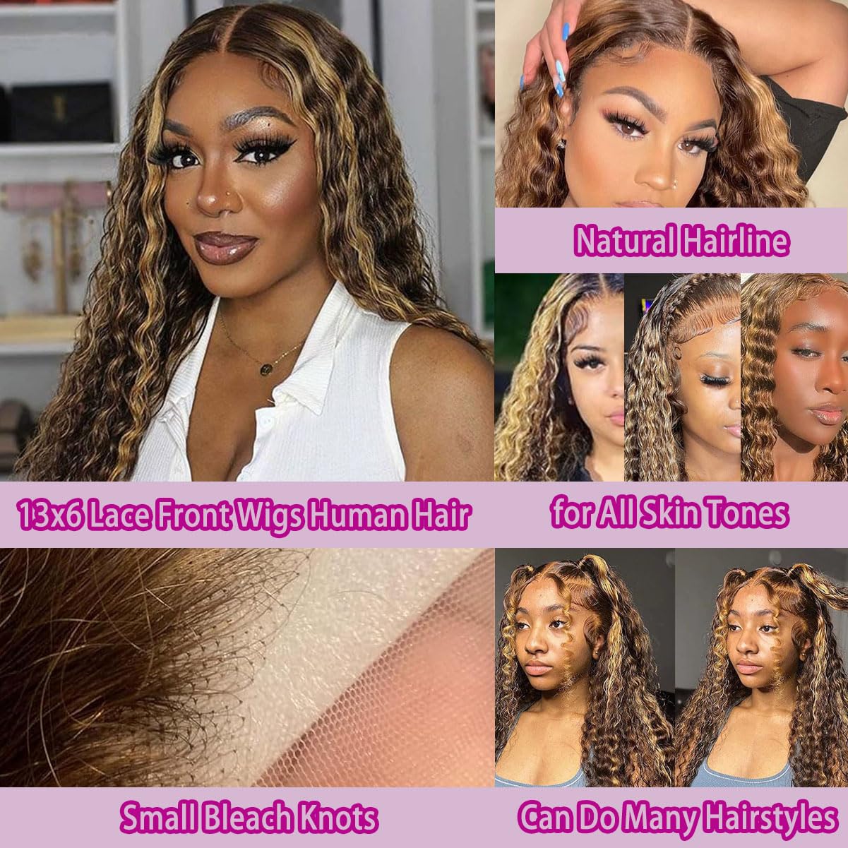 36 Inch Deep Wave P4/27 Highli - Lace Front Wig incelemesi ve fiyatı