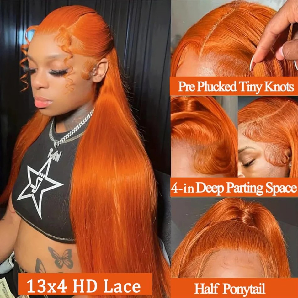Ginger Orange Straight 13X6 Hd - Lace Front Wig incelemesi ve fiyatı